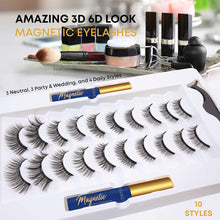 Load image into Gallery viewer, HSBCC Updated 10 Pairs 3D 6D Magnetic Eyelashes and Eyeliner Kit