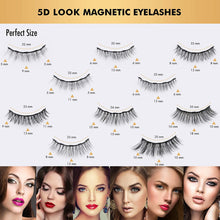 Load image into Gallery viewer, HSBCC 10 Pairs Reusable 3D 5D Magnetic Eyelashes and Eyeliner Kit

