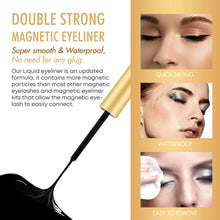 Load image into Gallery viewer, HSBCC 10 Pairs Reusable 3D 5D Magnetic Eyelashes and Eyeliner Kit
